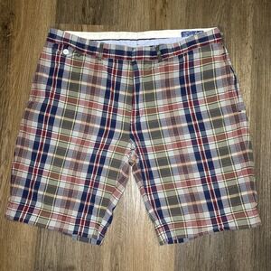 Polo Ralph Lauren Madras Plaid Shorts Men's 38 Multicolor Vintage Y2K Preppy